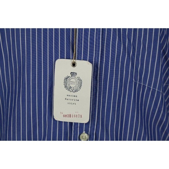 NWT J.Crew Slim Secret Wash L/S Button Down Shirt XL Blue Striped - Picture 3 of 7